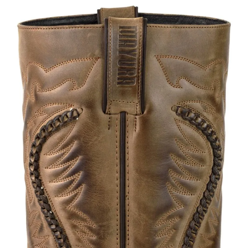 Handcrafted Brown Leather Women's and Men's Biker Boots 02