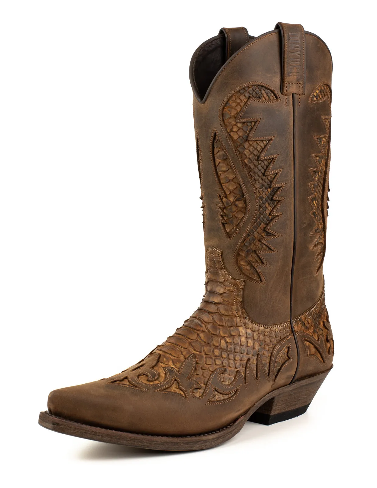 Handcrafted Men's Cowboy Country Western Boots Terra Brown Oiled Leather 2567