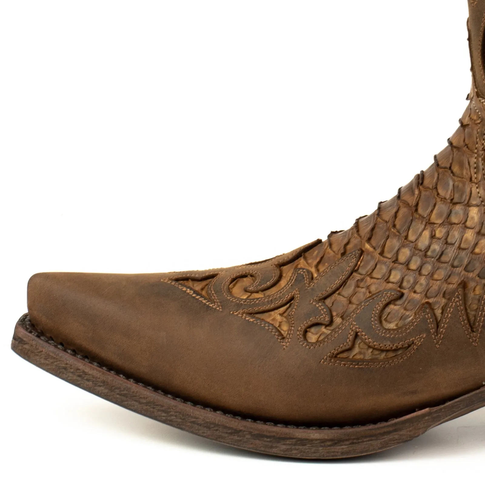 Handcrafted Men's Cowboy Country Western Boots Terra Brown Oiled Leather 2567