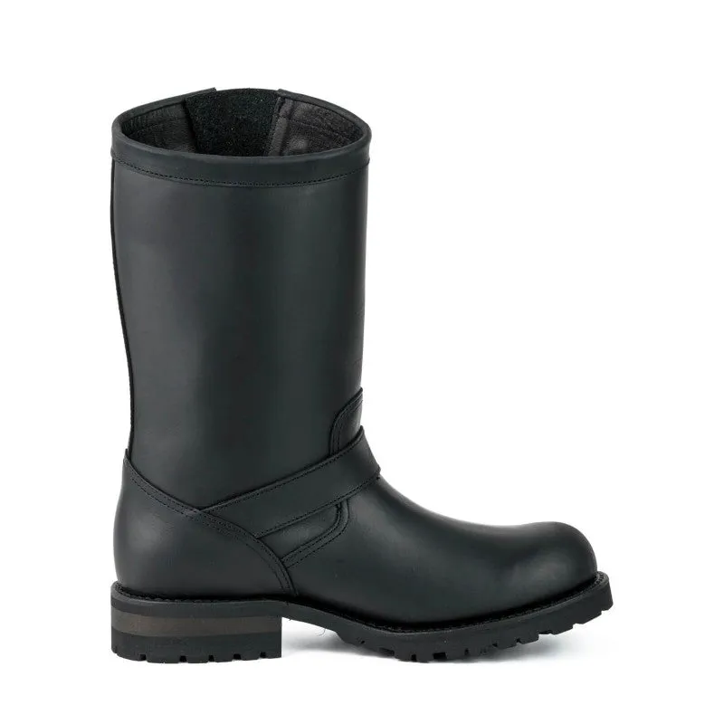 Handmade Black Leather Men's and Women's Biker Boots 18