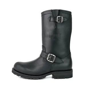 Handmade Black Leather Men's and Women's Biker Boots 18