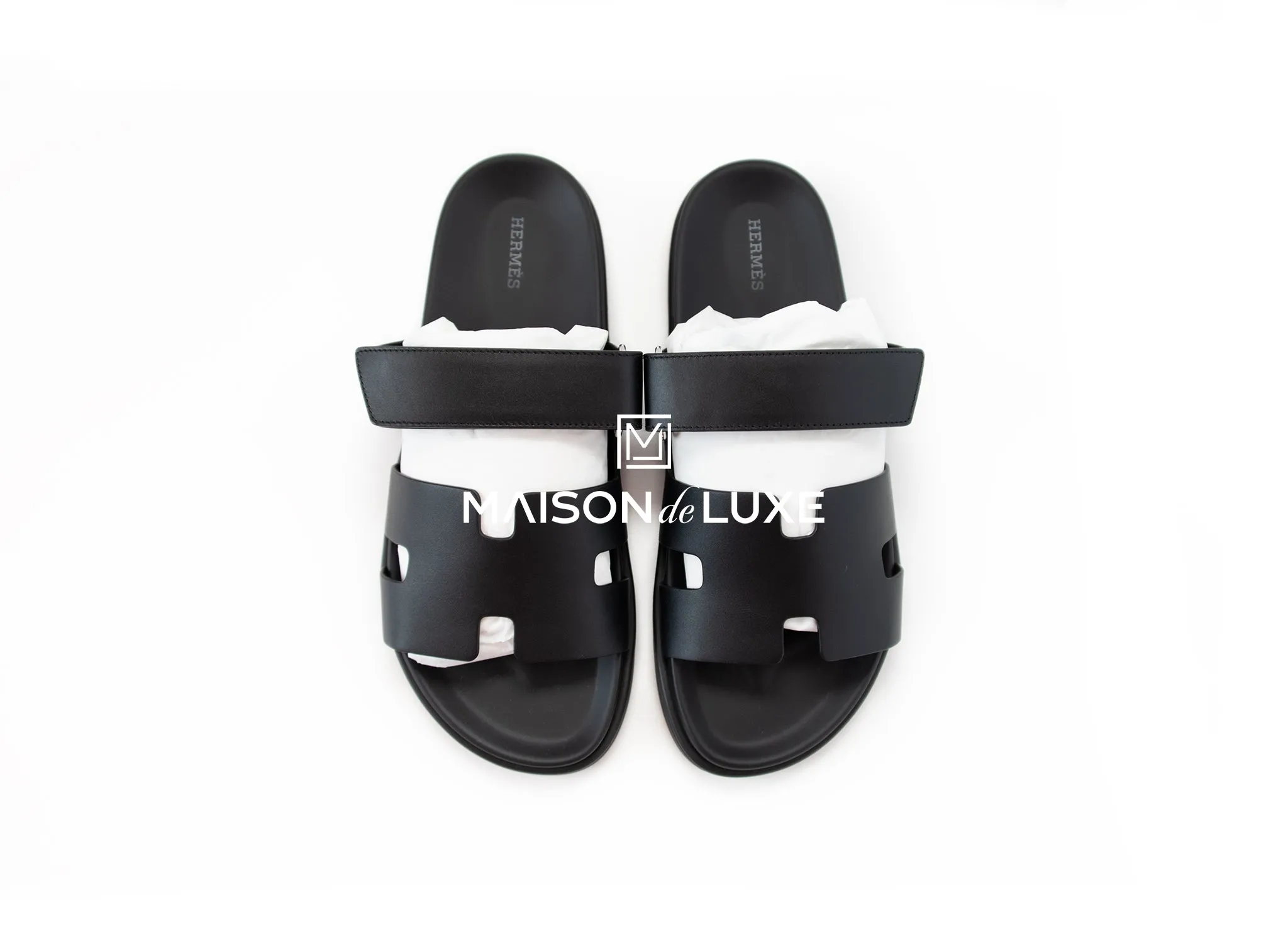 Hermes Men's Black Chypre Sandal 43.5