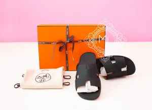Hermes Men's Black Izmir Sandal 43.5 Shoes