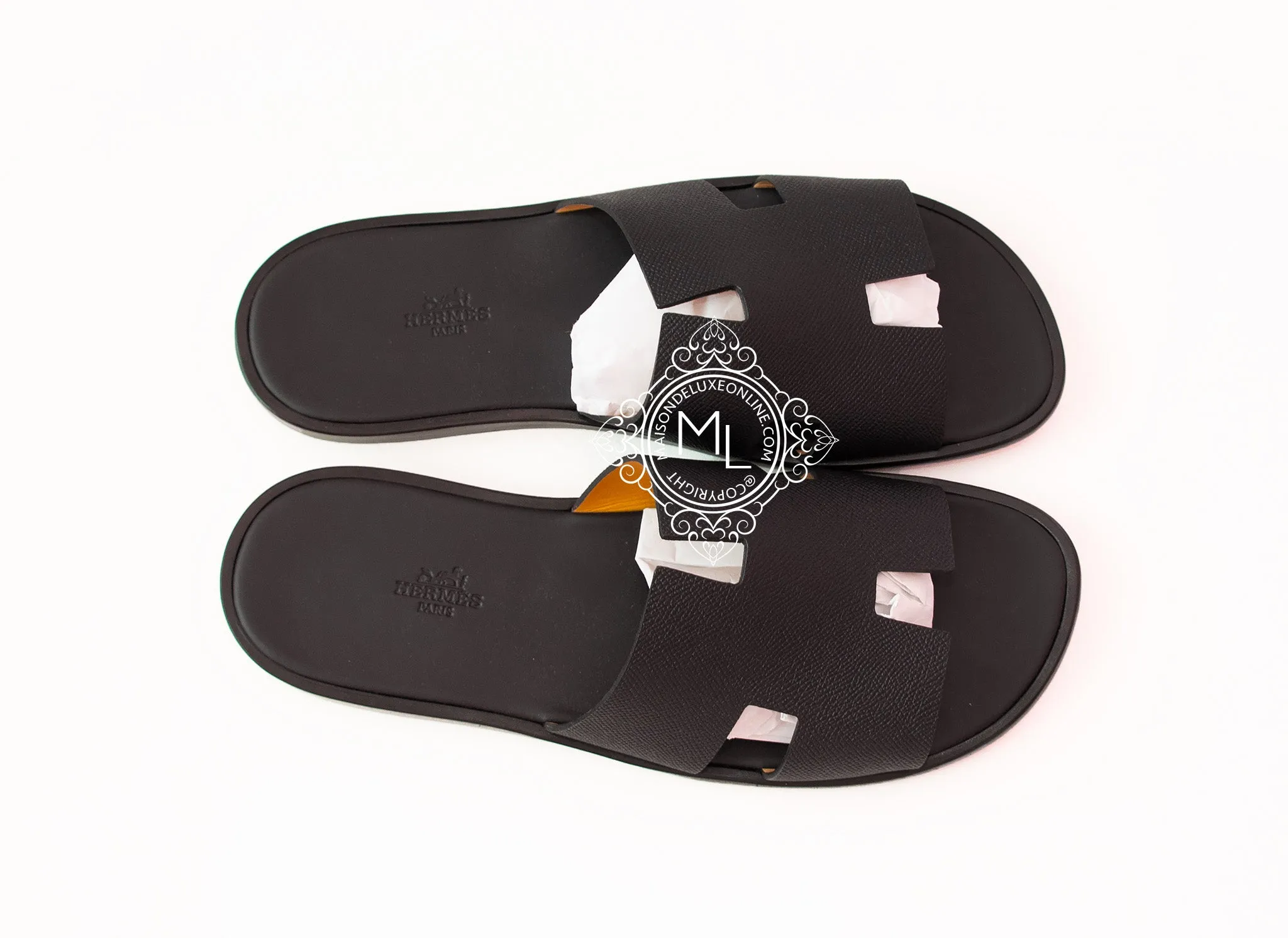 Hermes Men's Black Izmir Sandal 43.5 Shoes