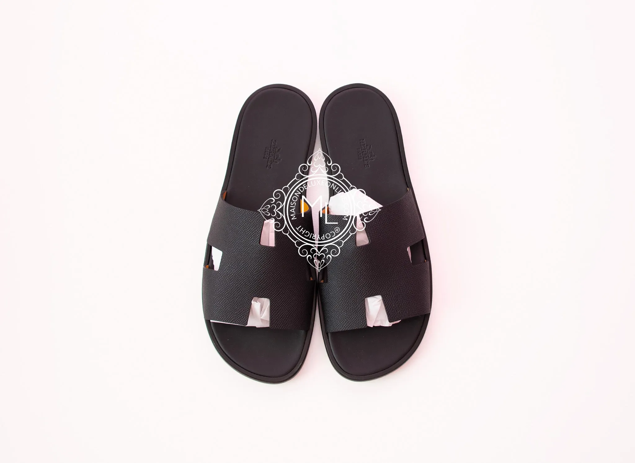 Hermes Men's Black Izmir Sandal 43.5 Shoes