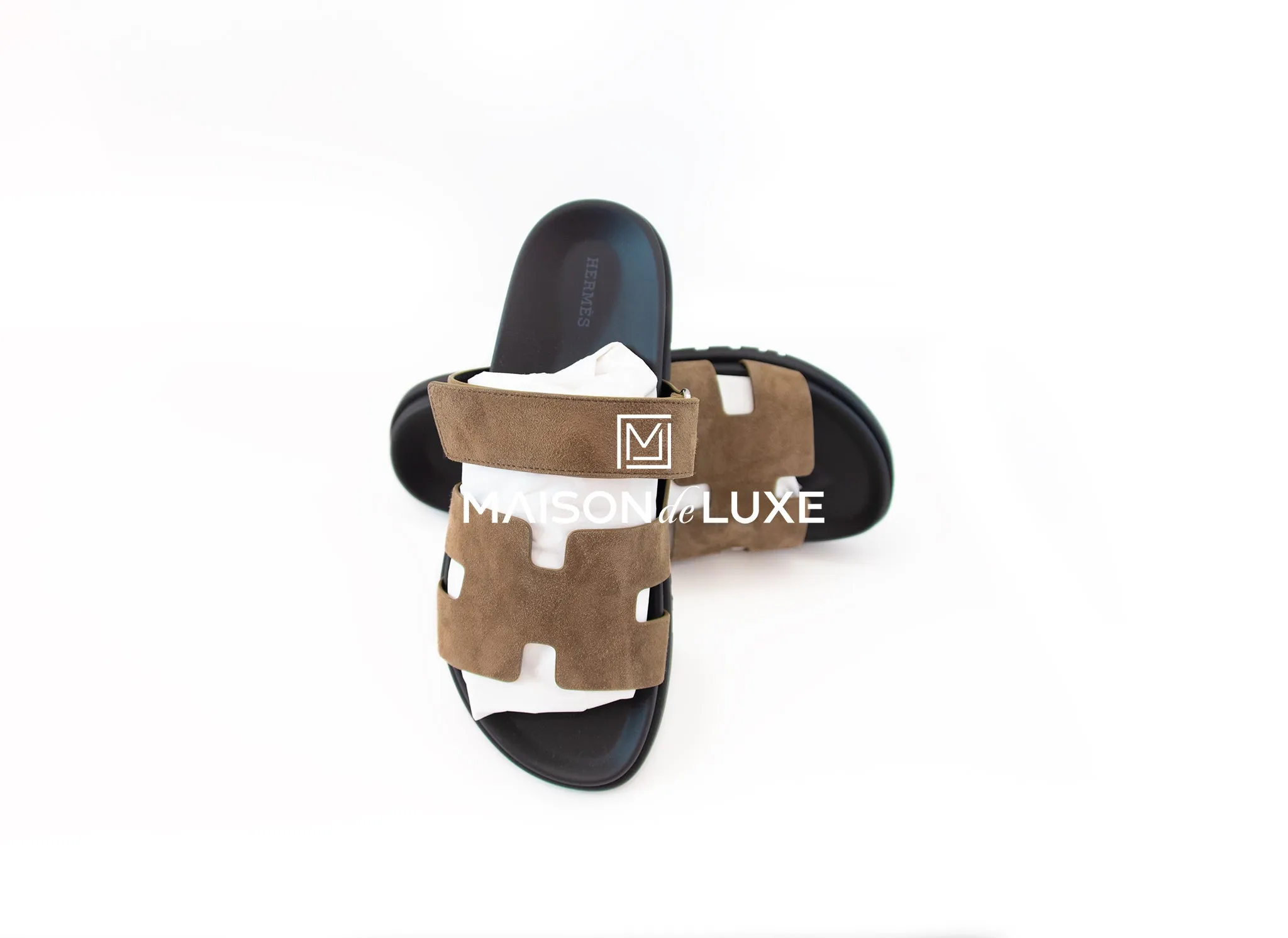 Hermes Men's Vert Toundra Chypre Sandal 42