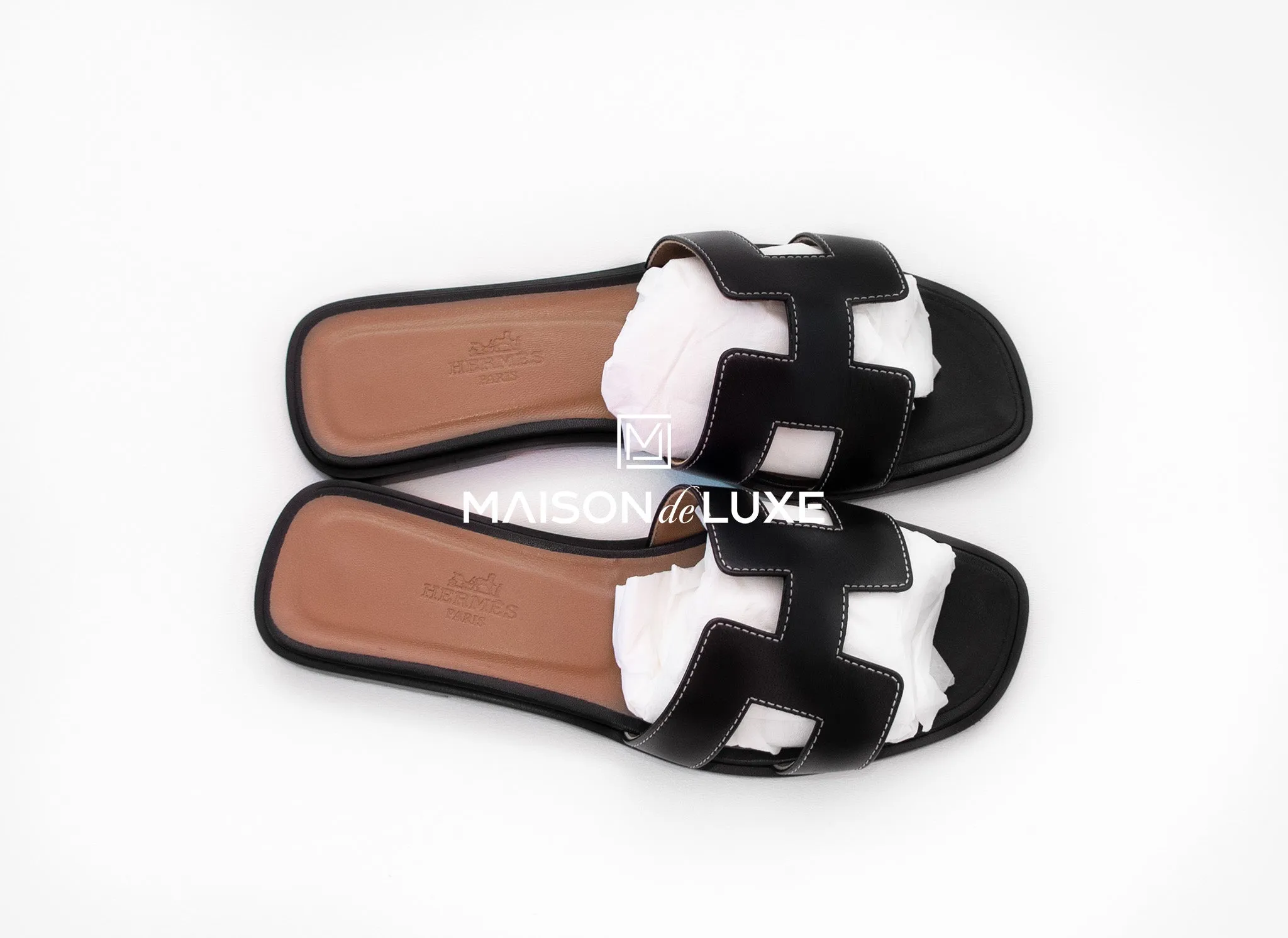 Hermes Women's Black Oran Sandal Slipper 36 Shoes