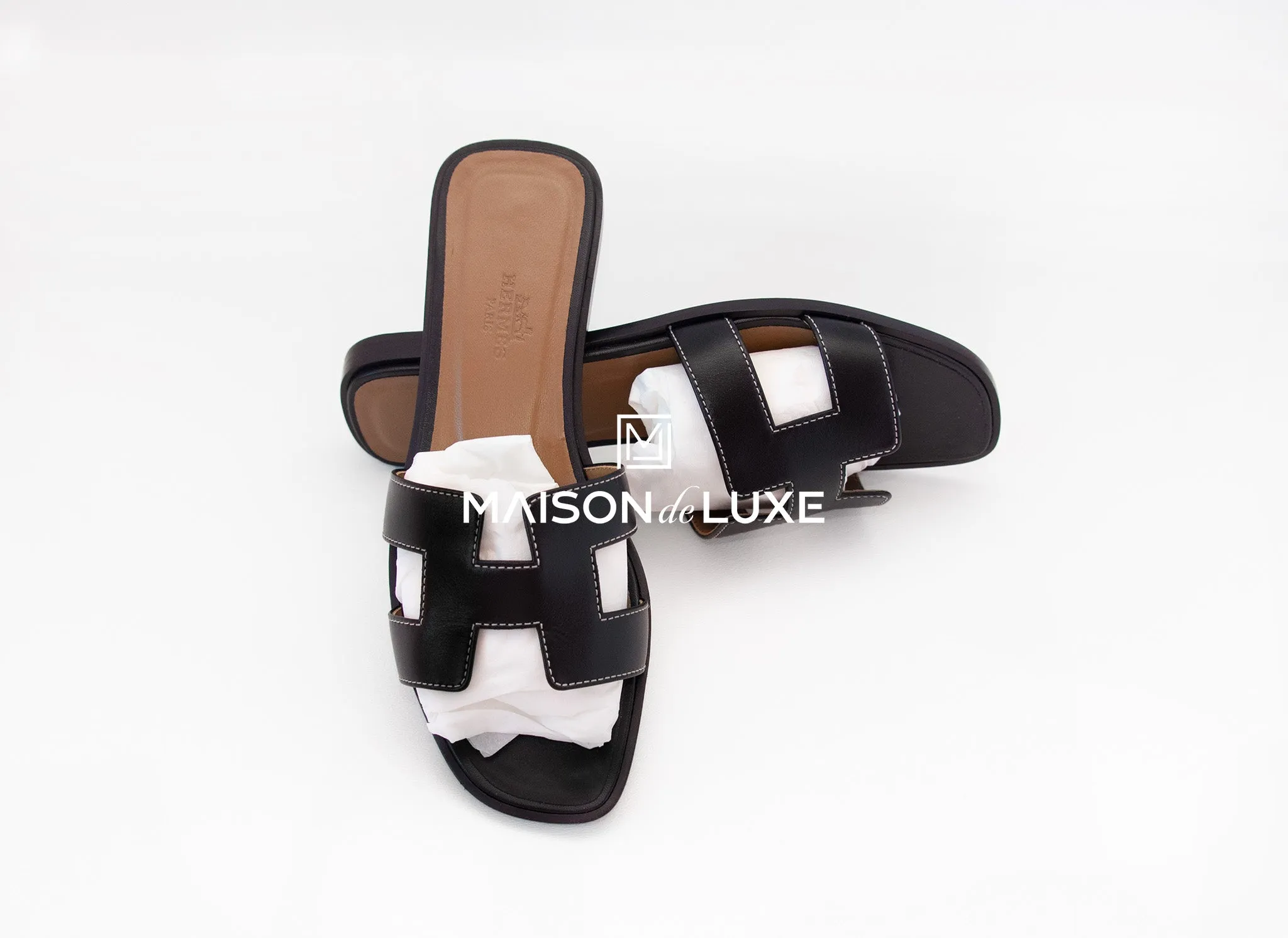 Hermes Women's Black Oran Sandal Slipper 36 Shoes