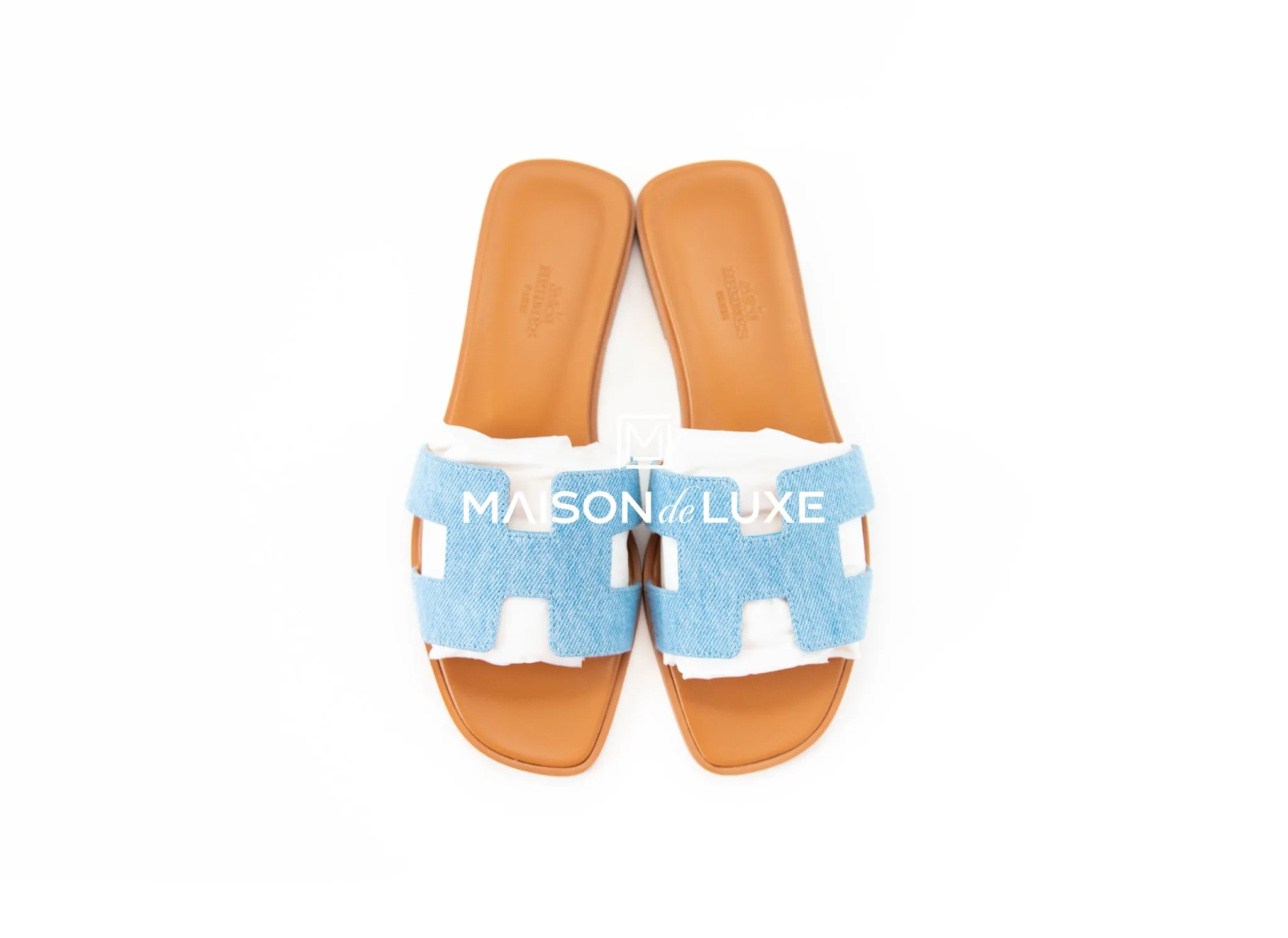 Hermes Women's Denim Blue Clair Oran Sandal 37