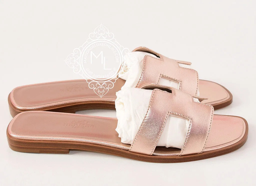 Hermes Womens Gold Oran Sandal Slipper 36 Shoes