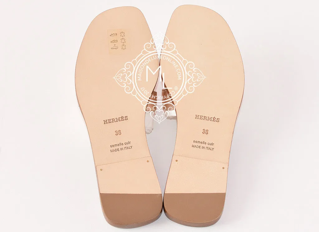 Hermes Womens Gold Oran Sandal Slipper 36 Shoes