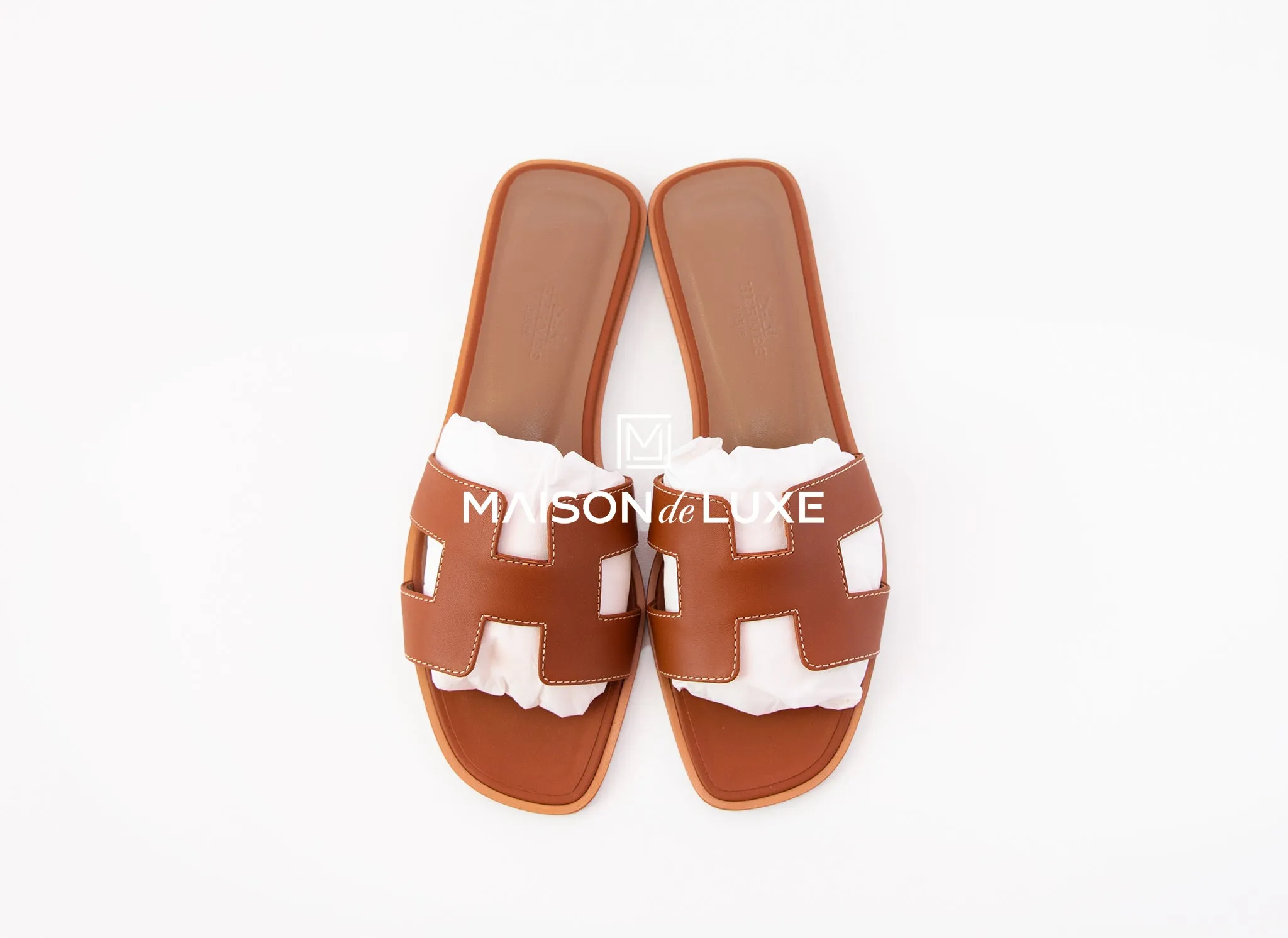 Hermes Women's Gold Oran Sandal Slipper 38 Shoes