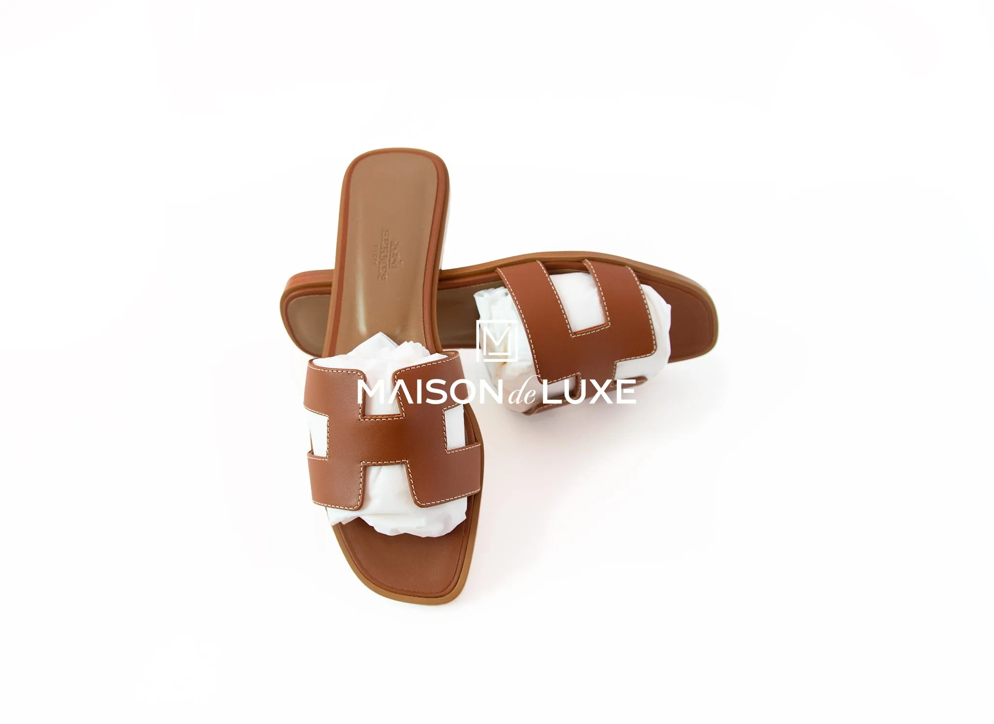 Hermes Women's Gold Oran Sandal Slipper 38 Shoes