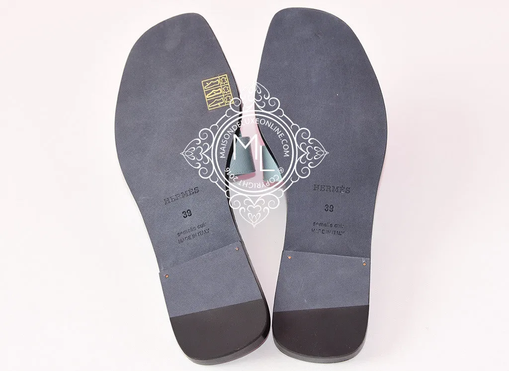Hermes Womens Sky Blue Oran Sandal Slipper 39 Shoes