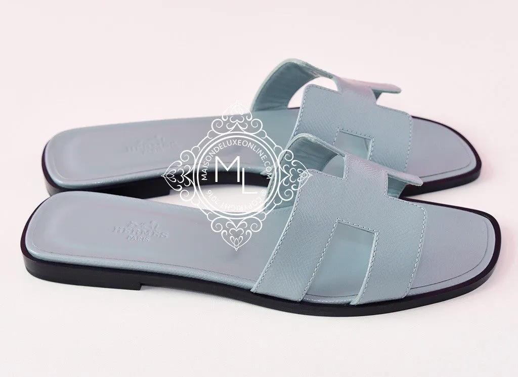 Hermes Womens Sky Blue Oran Sandal Slipper 39 Shoes