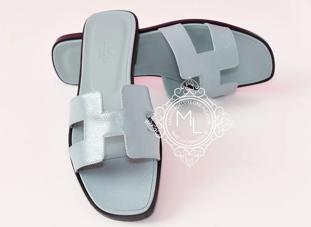 Hermes Womens Sky Blue Oran Sandal Slipper 39 Shoes