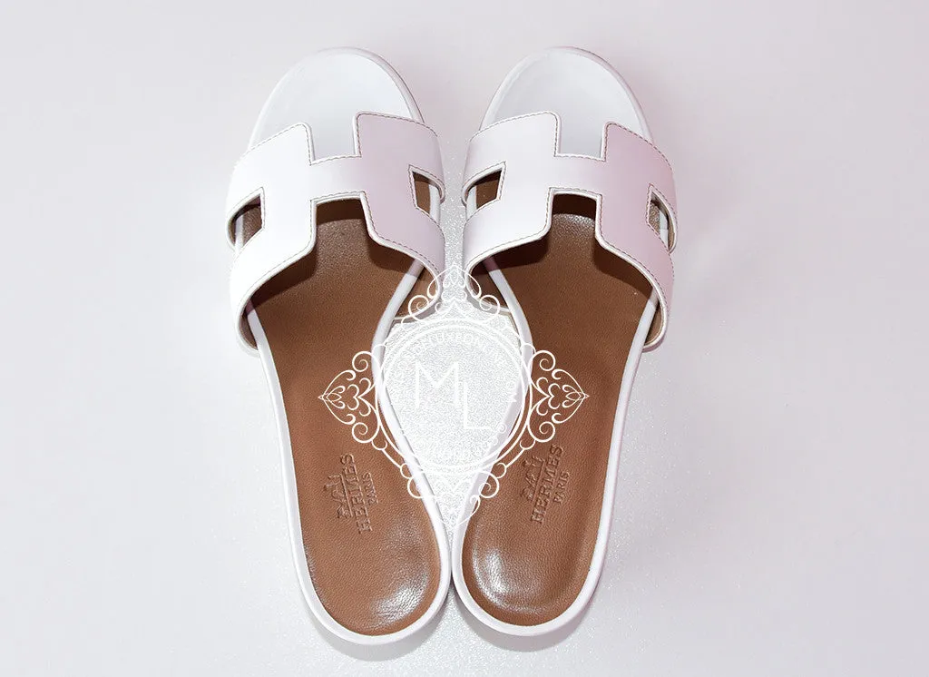 Hermes Womens White Oasis Sandal Slipper 36 Shoes