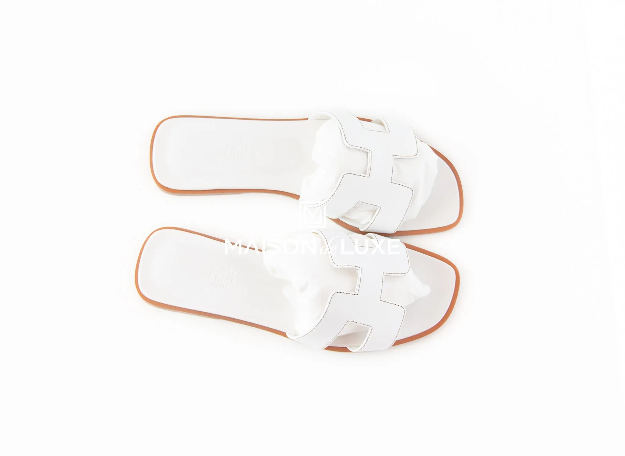 Hermes Women's White Oran Sandal 36