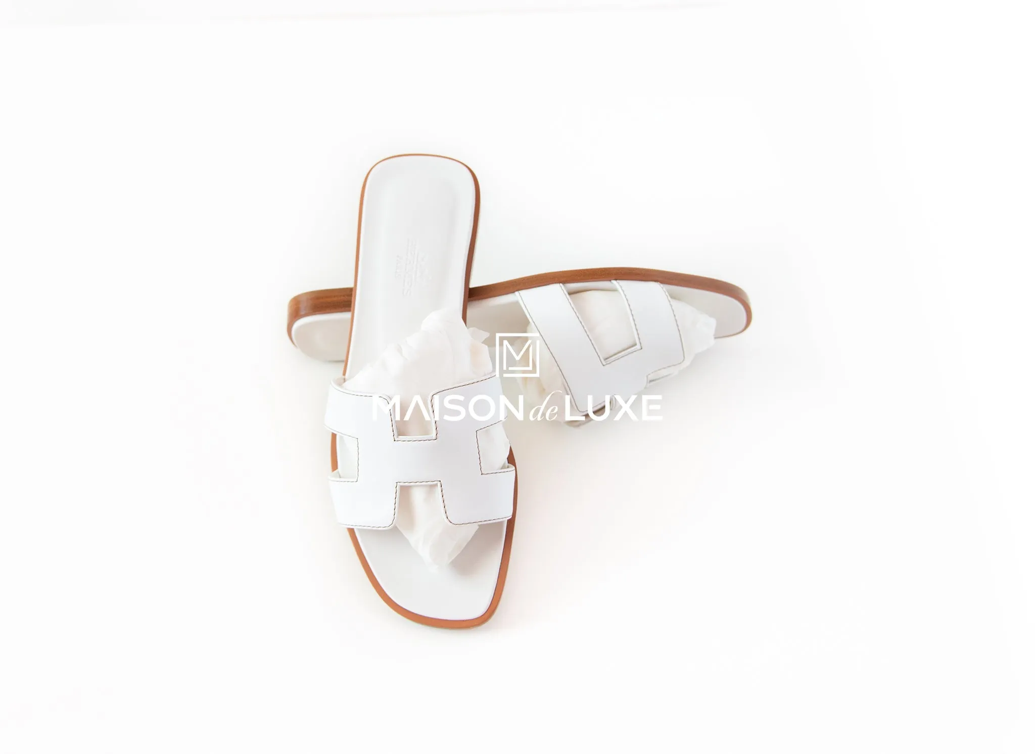 Hermes Women's White Oran Sandal 36