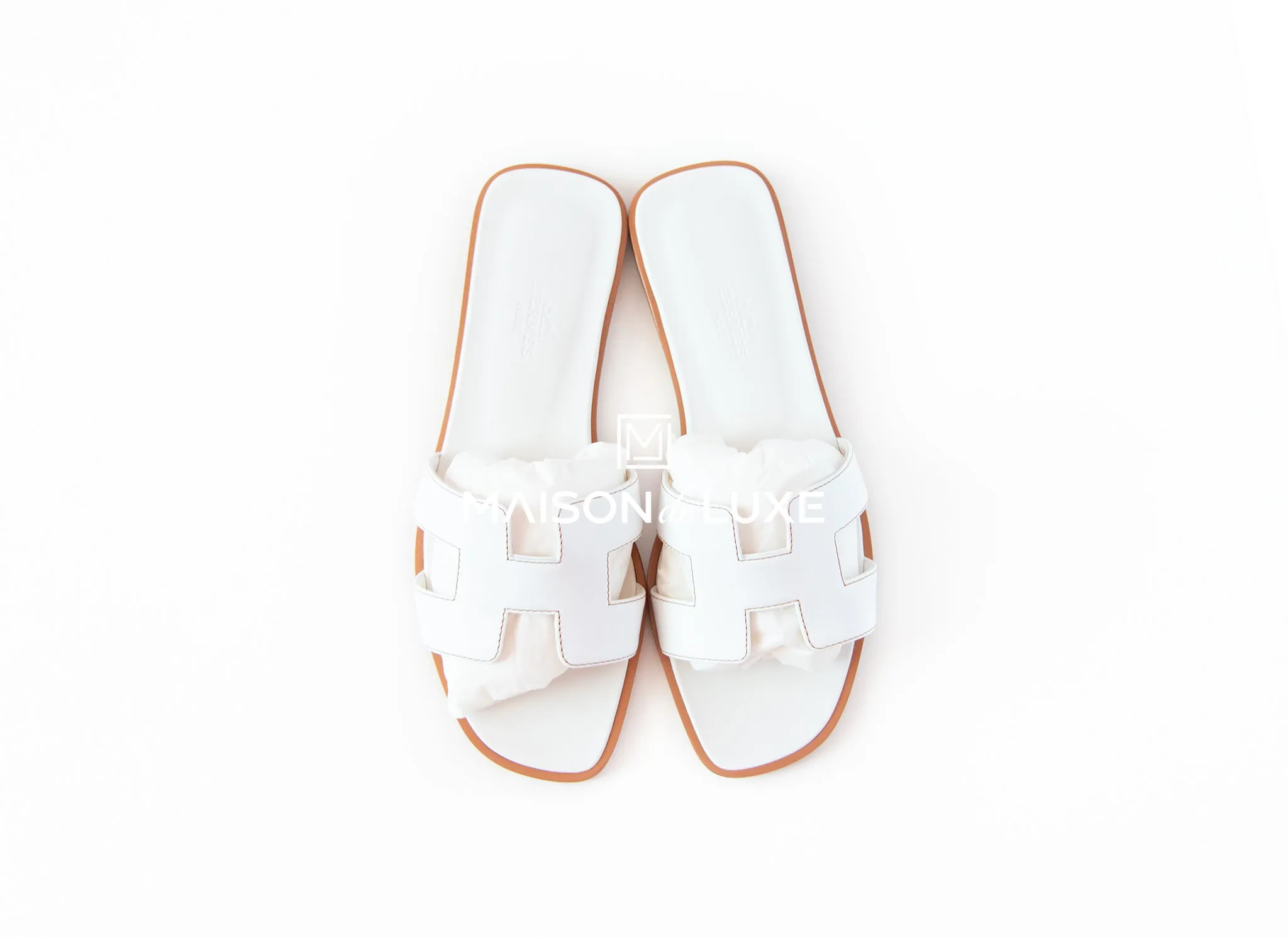 Hermes Women's White Oran Sandal 36
