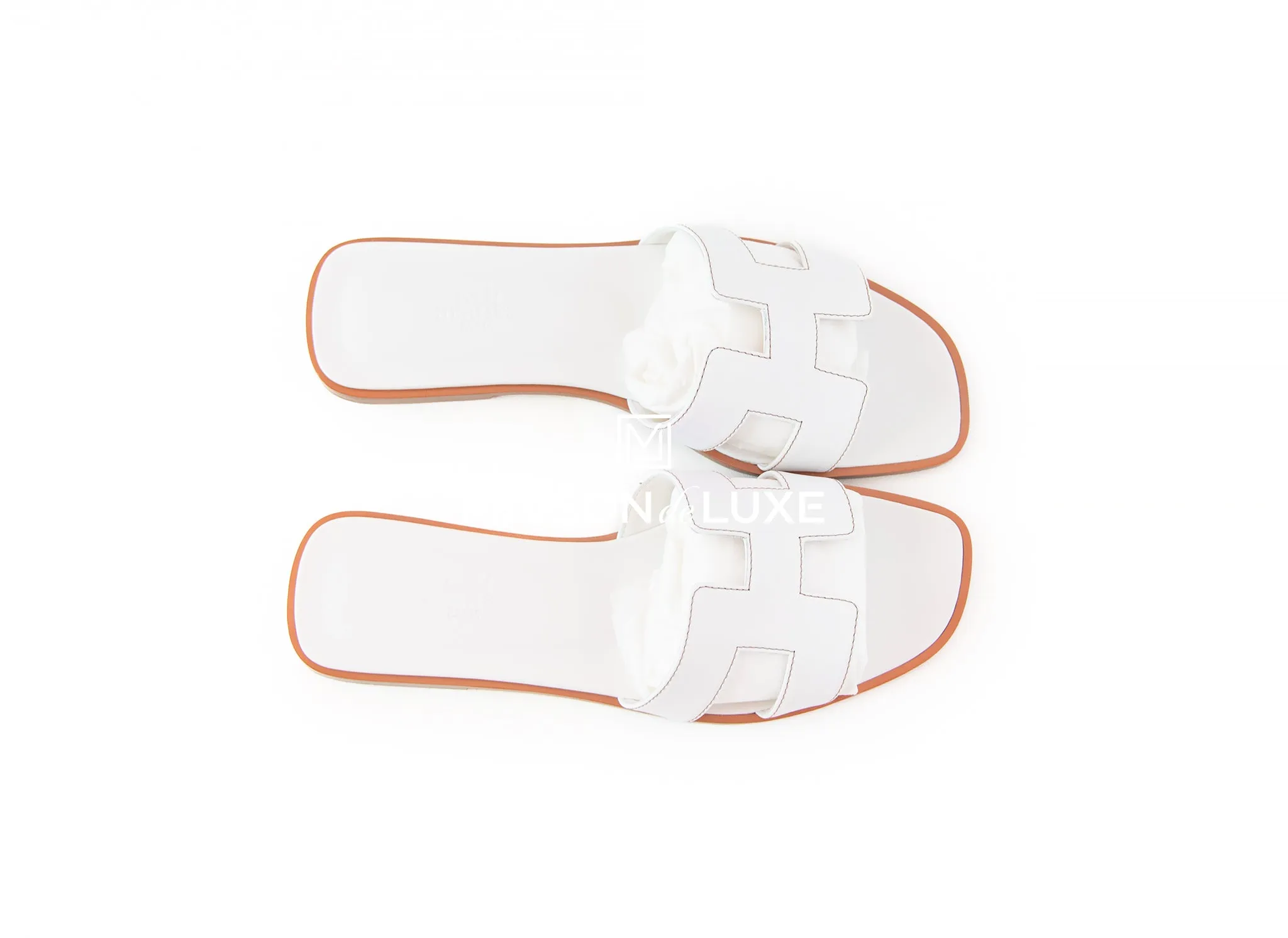 Hermes Women's White Oran Sandal 38