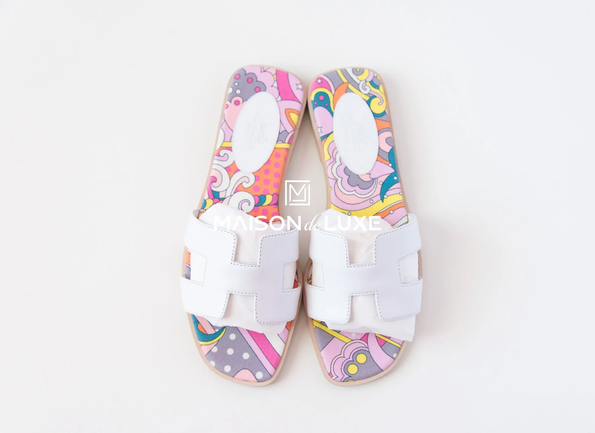 Hermes Womens White Oran Sandal Slipper 36 Shoes