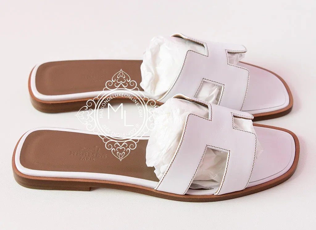 Hermes Womens White Oran Sandal Slipper 36 Shoes