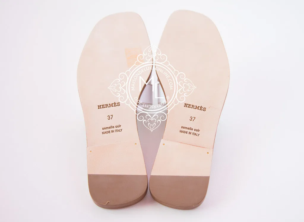 Hermes Womens White Oran Sandal Slipper 37 Shoes
