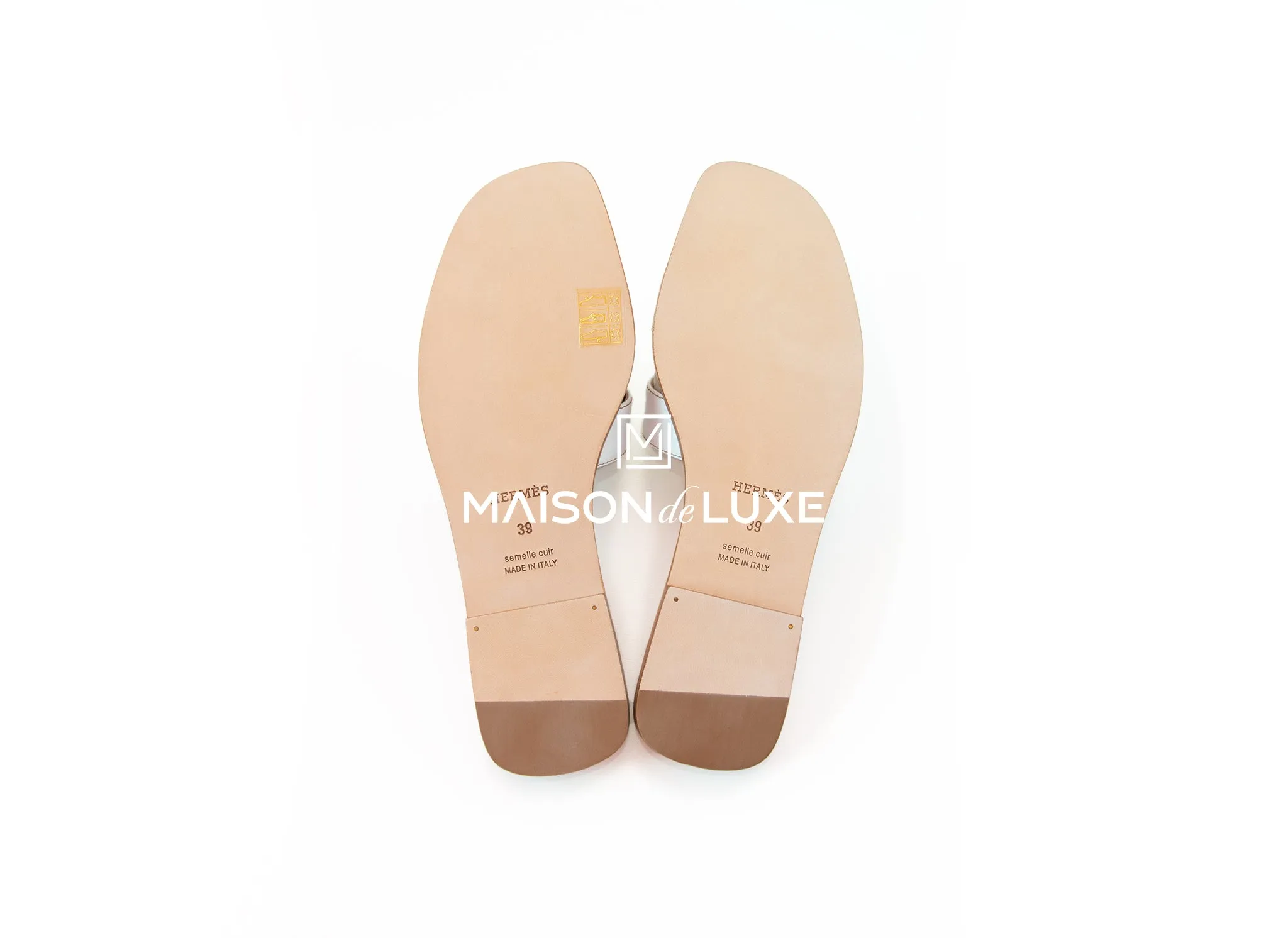 Hermes Women's White Oran Sandal Slipper 39 Shoes