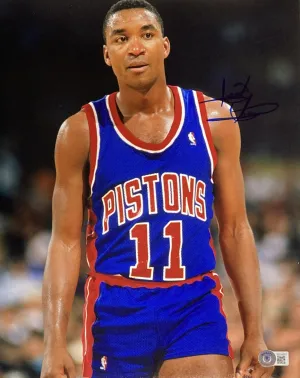 Isiah Thomas Signed 11x14 Detroit Pistons Photo BAS