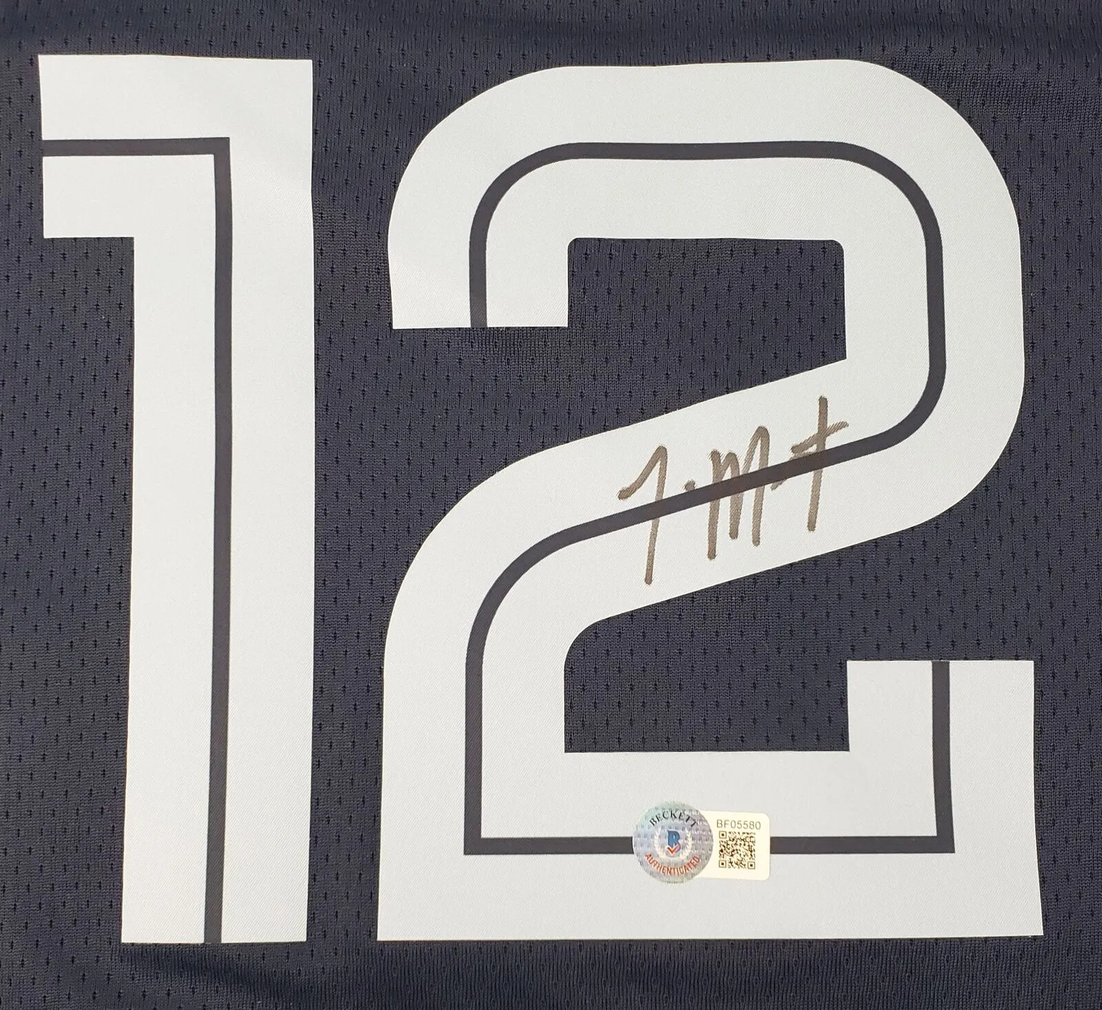 Ja Morant Signed Memphis Grizzlies Navy Blue Nike Swingman XL Jersey BAS