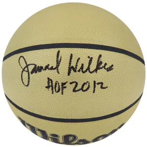 Jamaal Wilkes Signed Wilson Gold NBA Basketball w/HOF 2012 - (SCHWARTZ COA)