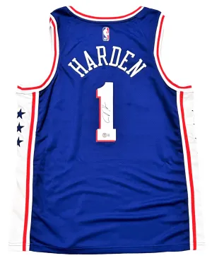 James Harden 76ers Signed Authentic Nike Royal Blue Swingman Jersey BAS