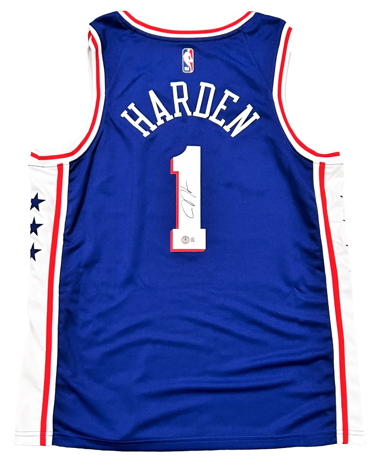 James Harden 76ers Signed Authentic Nike Royal Blue Swingman Jersey BAS