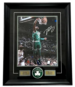 Jaylen Brown Boston Celtics Signed Dunk 16x20 Matted & Framed Photo JSA