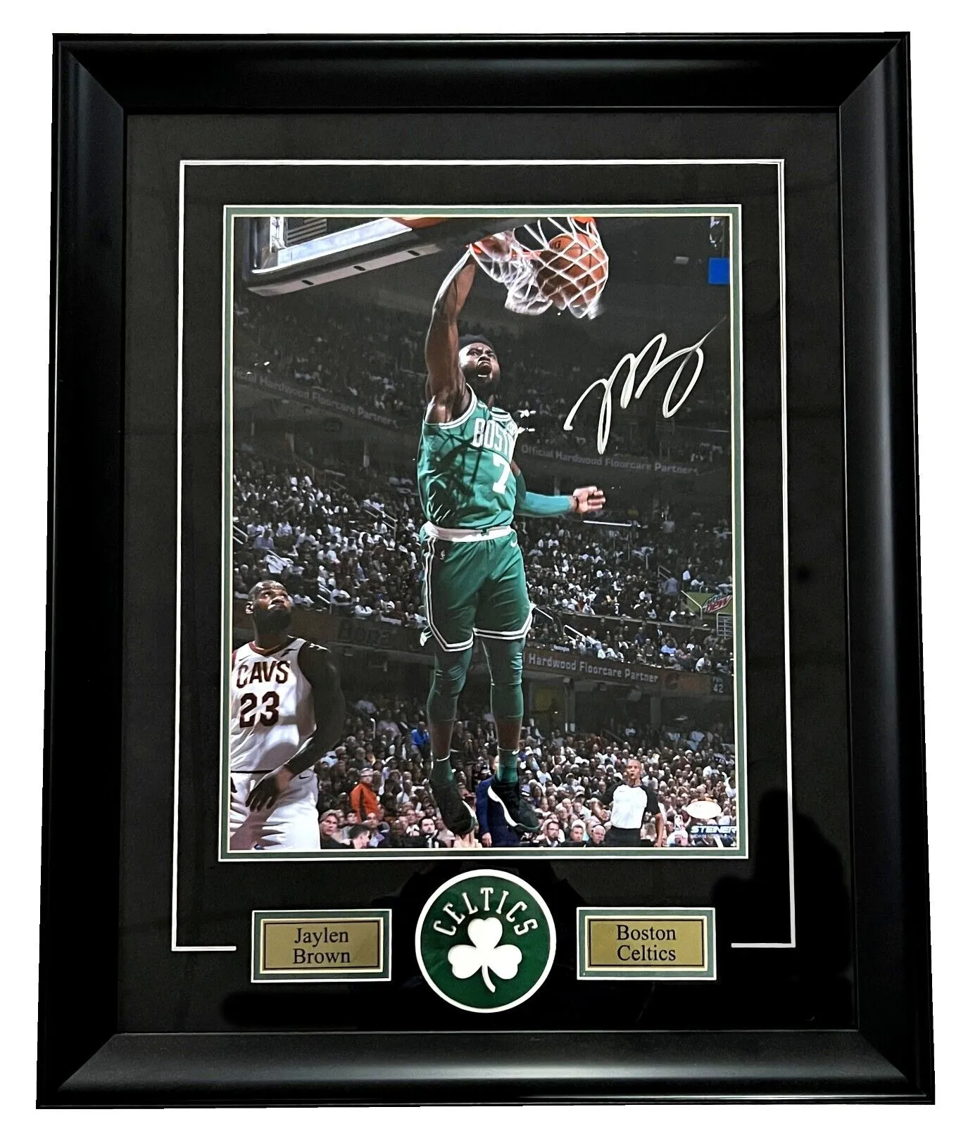 Jaylen Brown Boston Celtics Signed Dunk 16x20 Matted & Framed Photo JSA