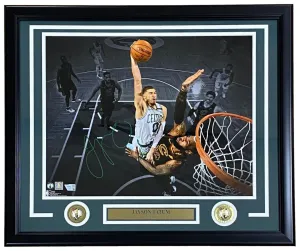Jayson Tatum Signed Framed 16x20 Celtics Dunk On LeBron James Photo Fanatics