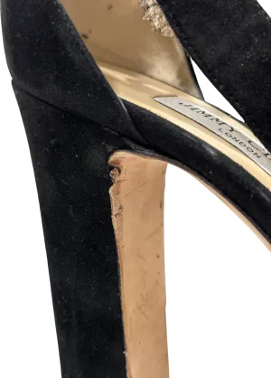 Jimmy Choo Black Mionne 120mm Platform Sandals UK 8 EU 41 👠