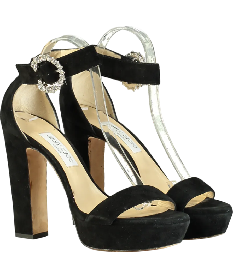 Jimmy Choo Black Mionne 120mm Platform Sandals UK 8 EU 41 👠