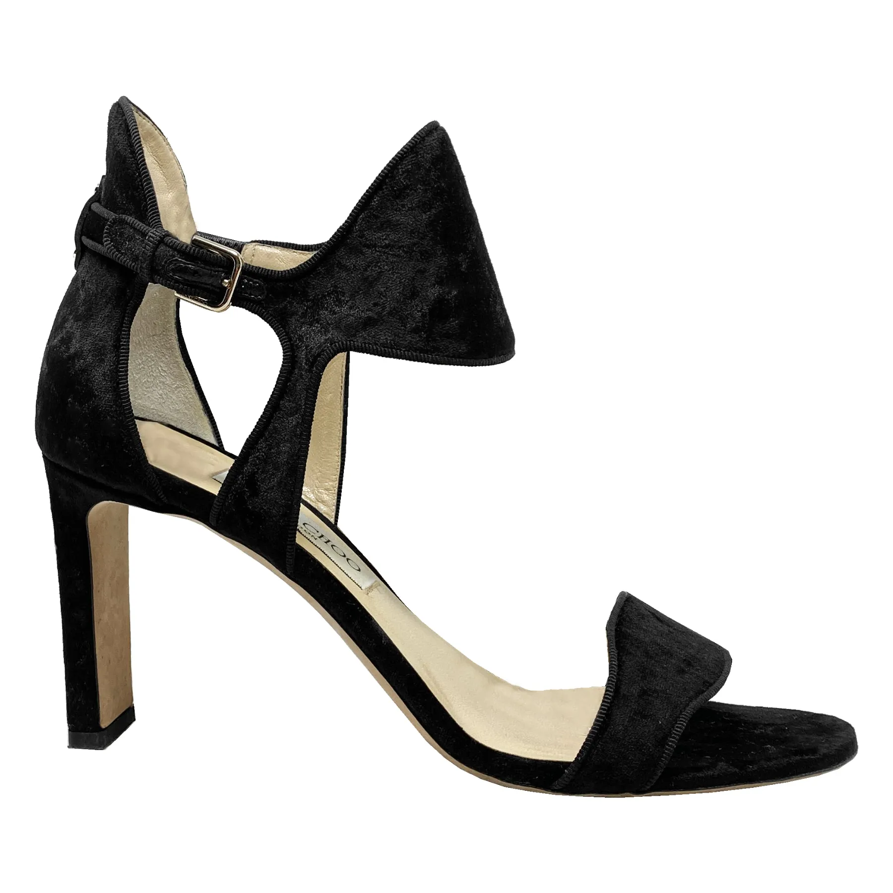 Jimmy Choo Molly 85 Velvet Ankle Harness Sandals Size EU 40
