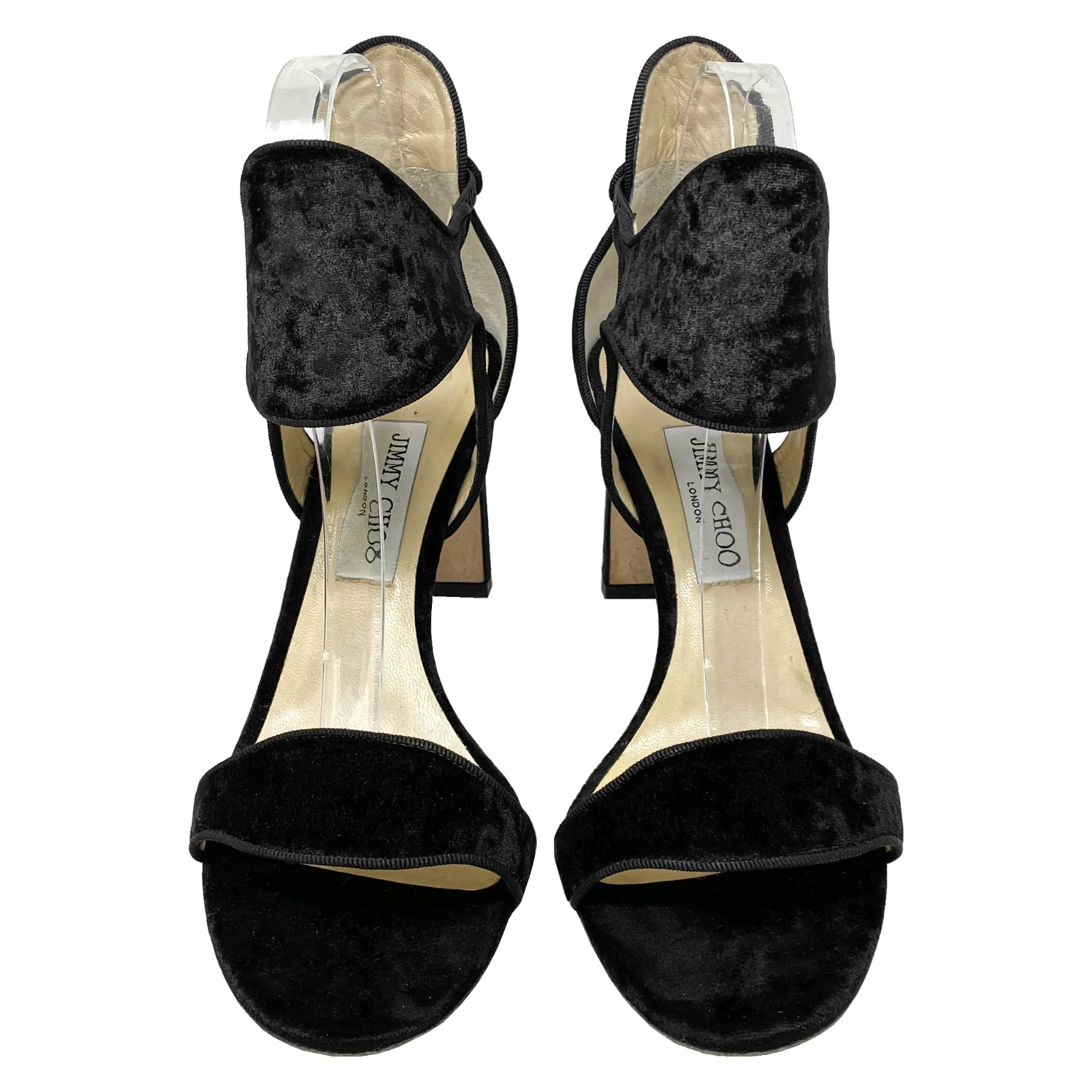 Jimmy Choo Molly 85 Velvet Ankle Harness Sandals Size EU 40