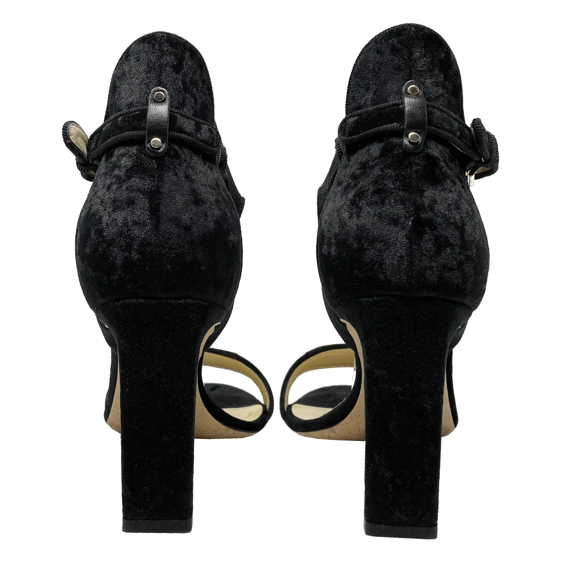Jimmy Choo Molly 85 Velvet Ankle Harness Sandals Size EU 40