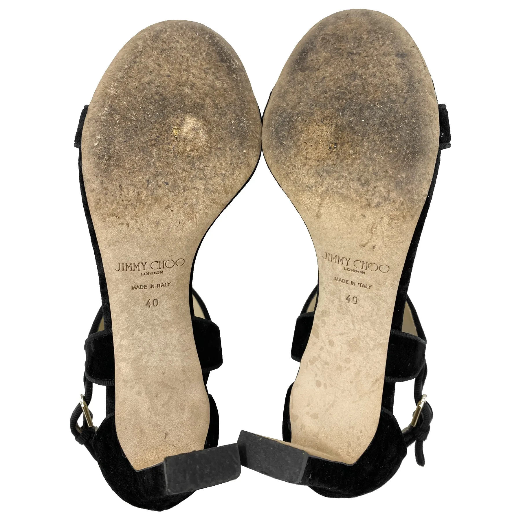 Jimmy Choo Molly 85 Velvet Ankle Harness Sandals Size EU 40