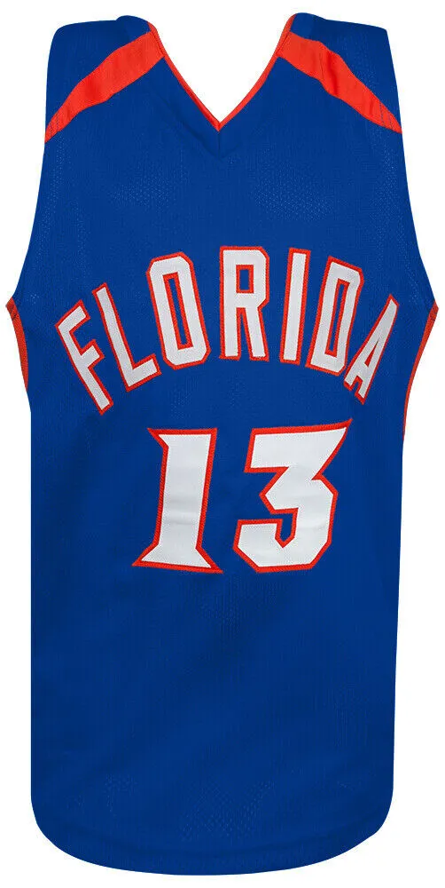 Joakim Noah (GATORS) Signed Blue Custom College Basketball Jersey (SCHWARTZ COA)