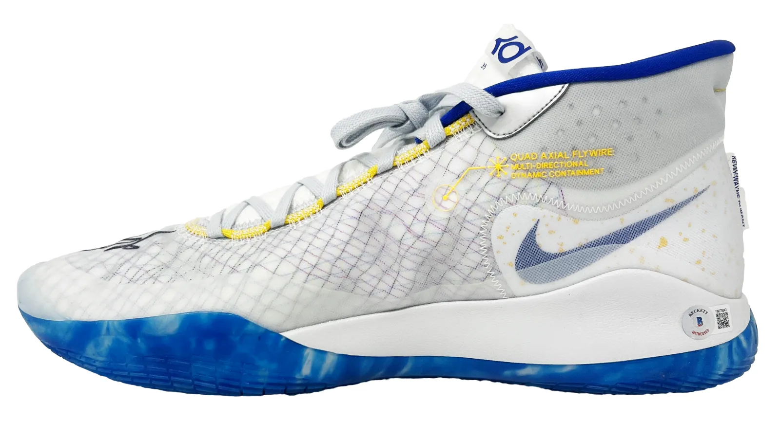 Kevin Durant Signed Nike Zoom KD 12 EP Warriors Home Sneaker R Shoe BAS