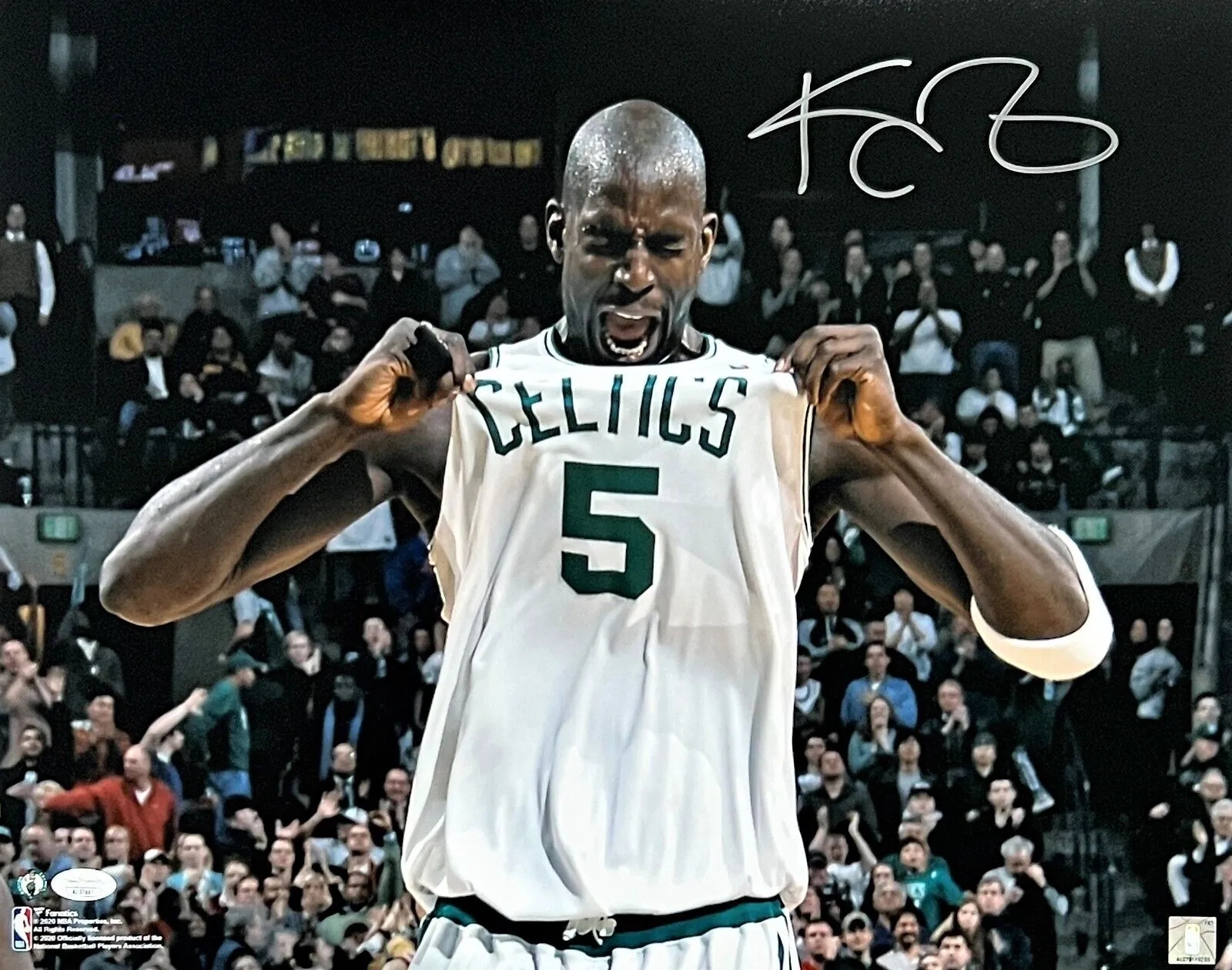 Kevin Garnett Boston Celtics Signed Celebration 16x20 Photo JSA