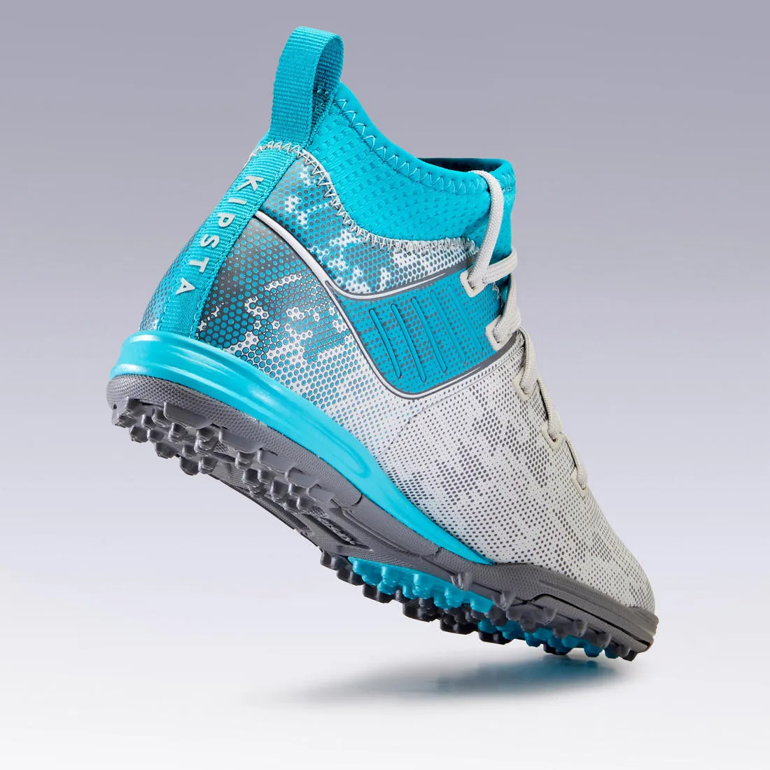 Kids' Hard Pitches Football Boots Agility 900 Turf TF - Grey/Turquoise