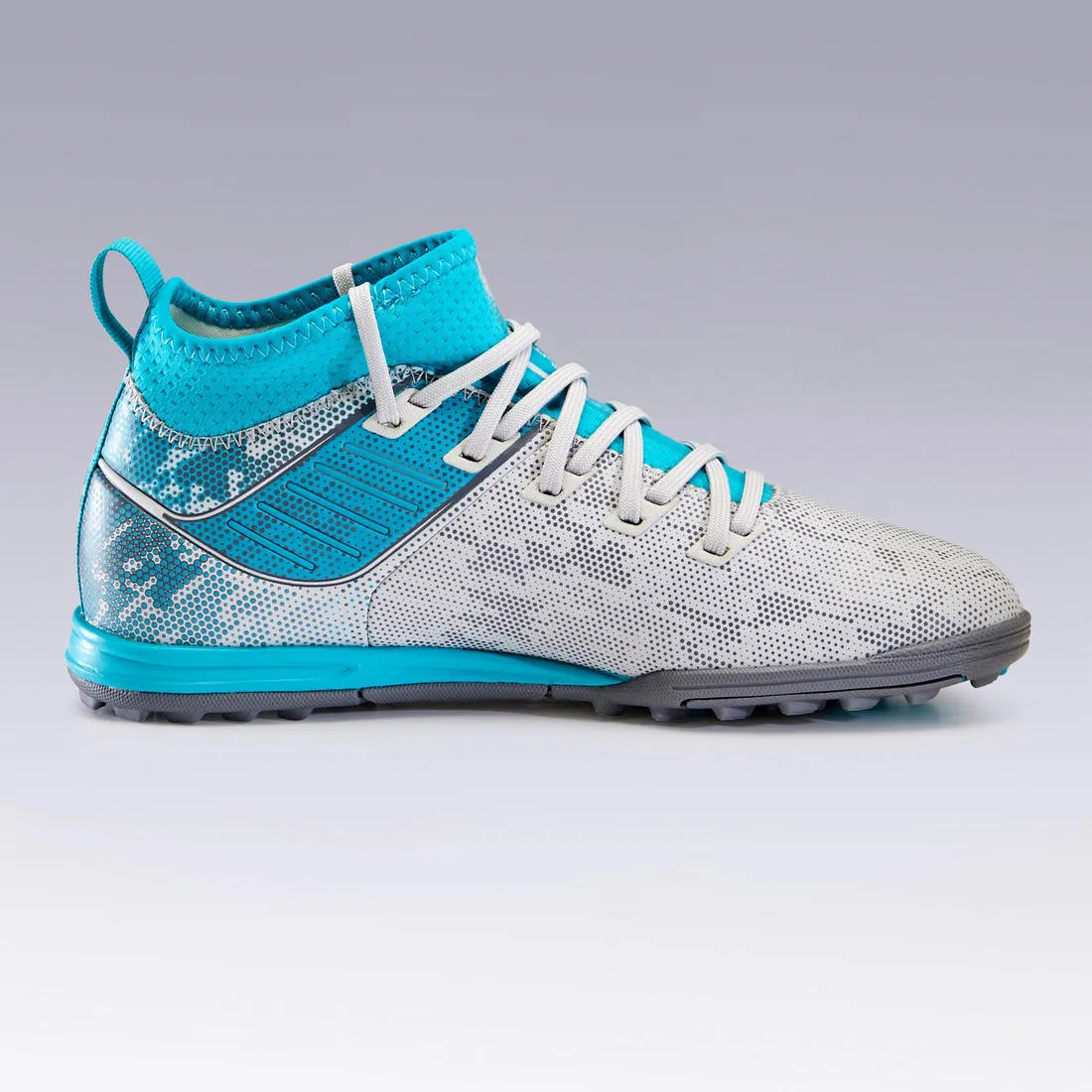 Kids' Hard Pitches Football Boots Agility 900 Turf TF - Grey/Turquoise