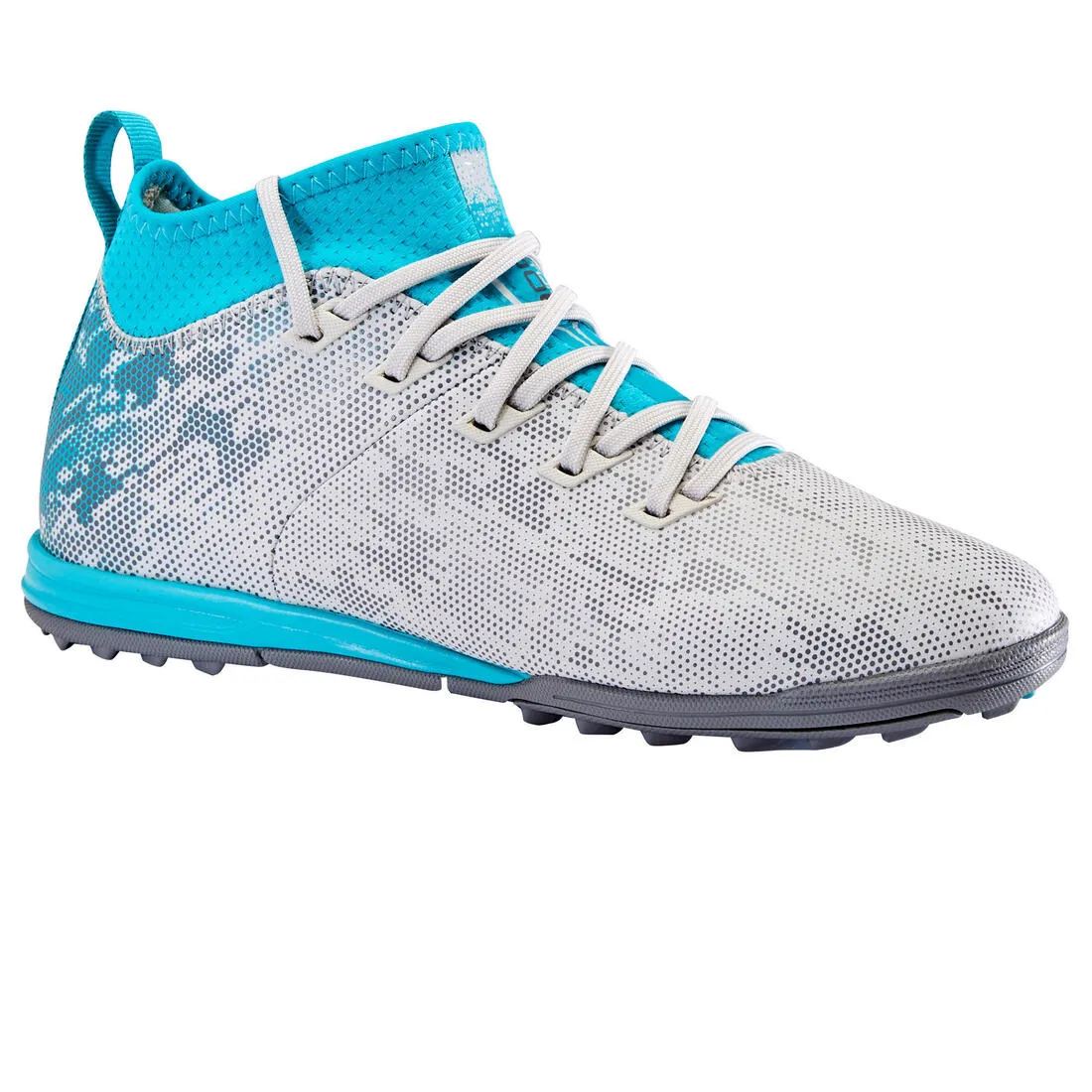 Kids' Hard Pitches Football Boots Agility 900 Turf TF - Grey/Turquoise