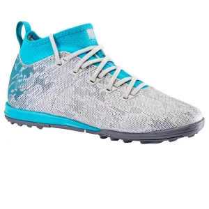Kids' Hard Pitches Football Boots Agility 900 Turf TF - Grey/Turquoise